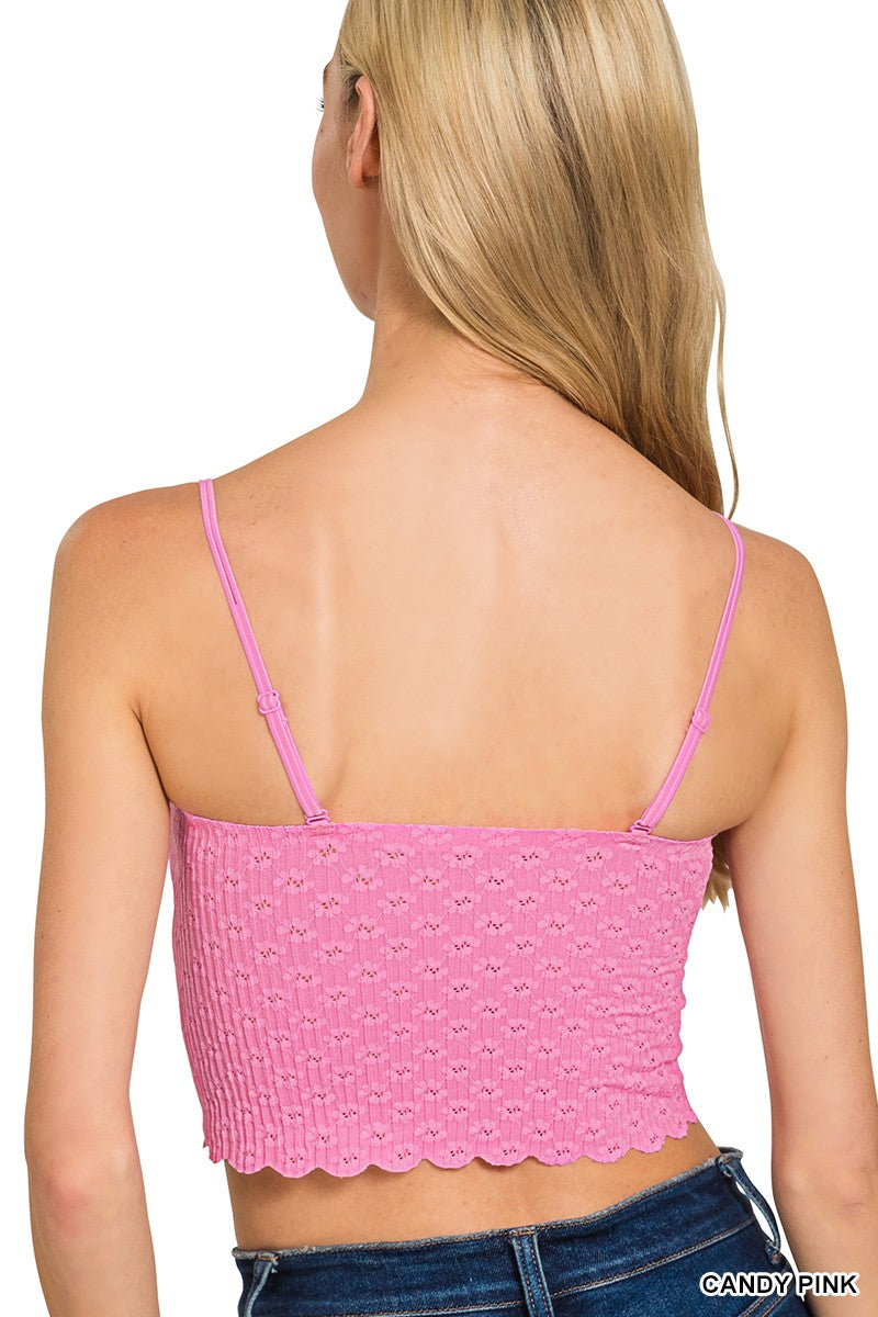Seamless Lace Bralette With Bra Pads