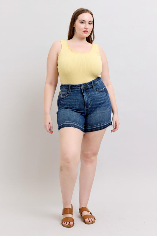 HW Tummy Control Destroy Release Hem Shorts Plus