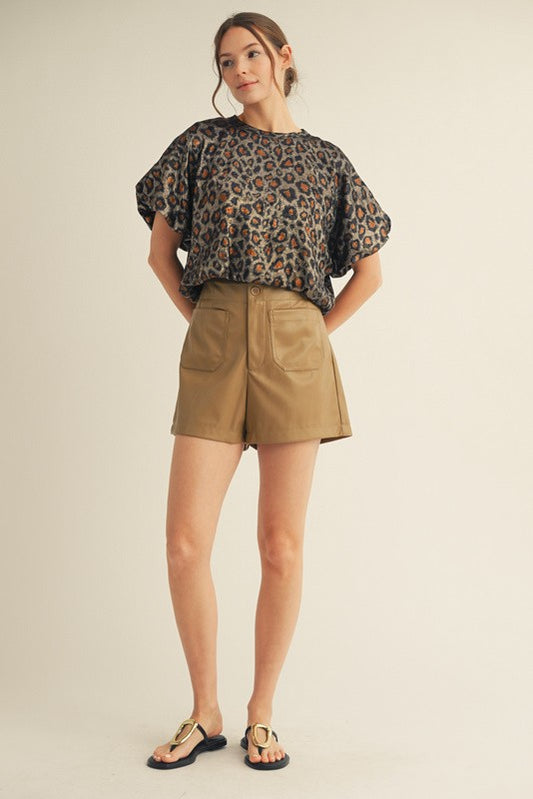 Metallic Leopard Crop Top