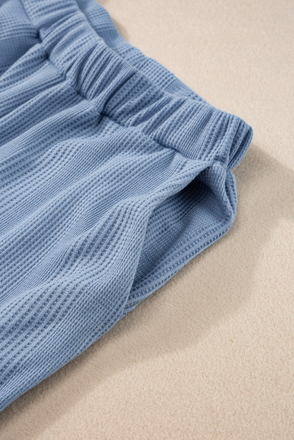 Solid Color Ribbed Ruffle Tank Top And Pants Set