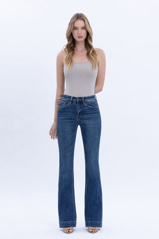 High Rise Trouser Hem Bootcut Jeans