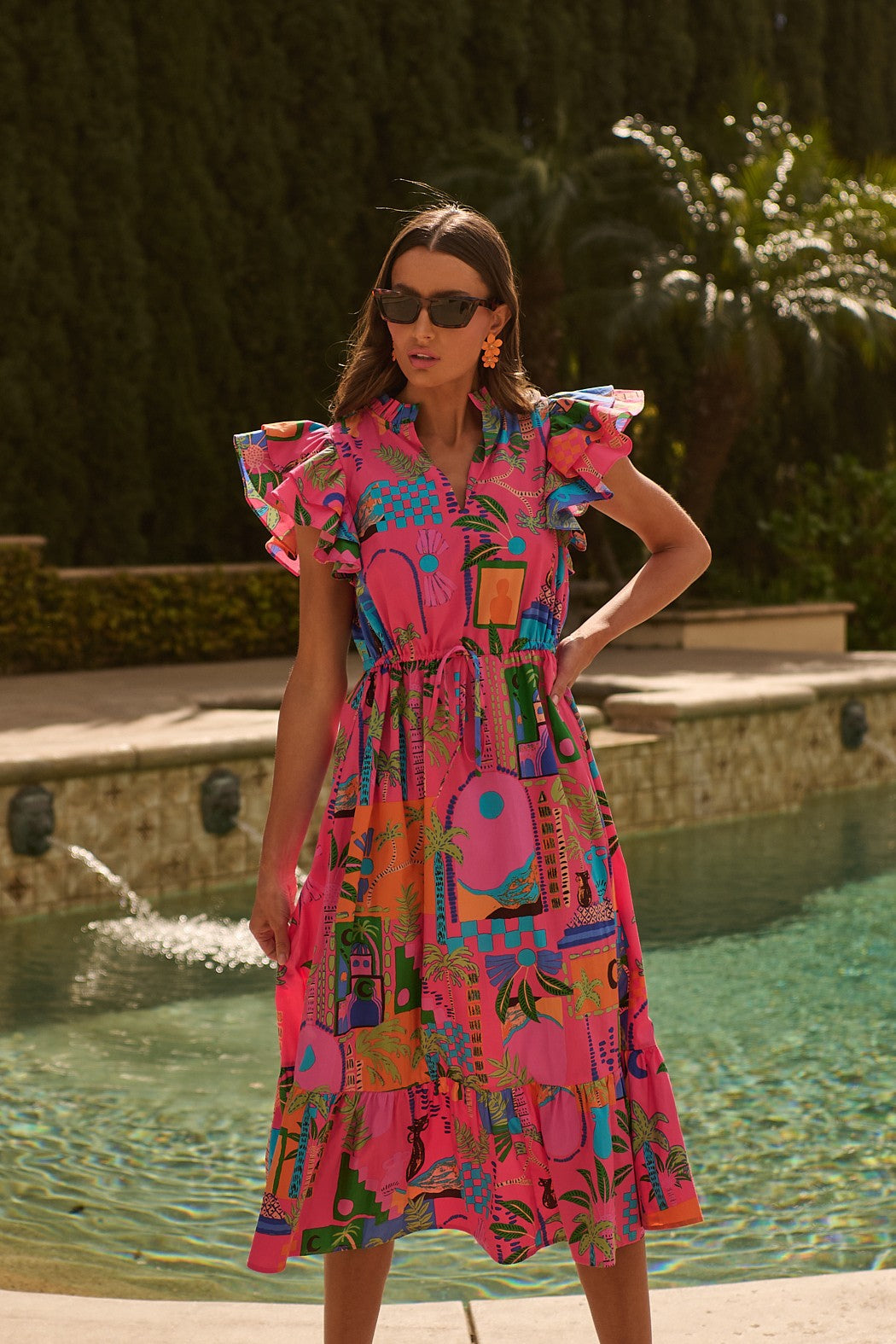 Lanus City Dillan Midi Ruffle Dress