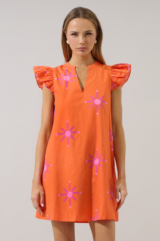 Karani Starburst Evalyn Ruffle Mini Dress
