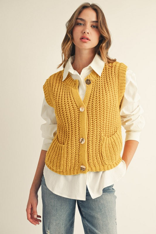 Button Down Comfy Sweater Vest