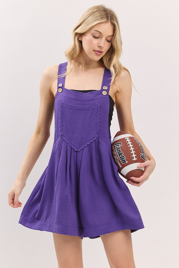 Scallop Pocket Strap Game Day Romper
