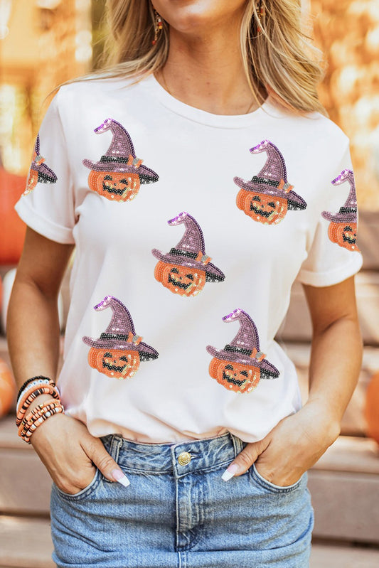 Sequin Pumpkin Tee