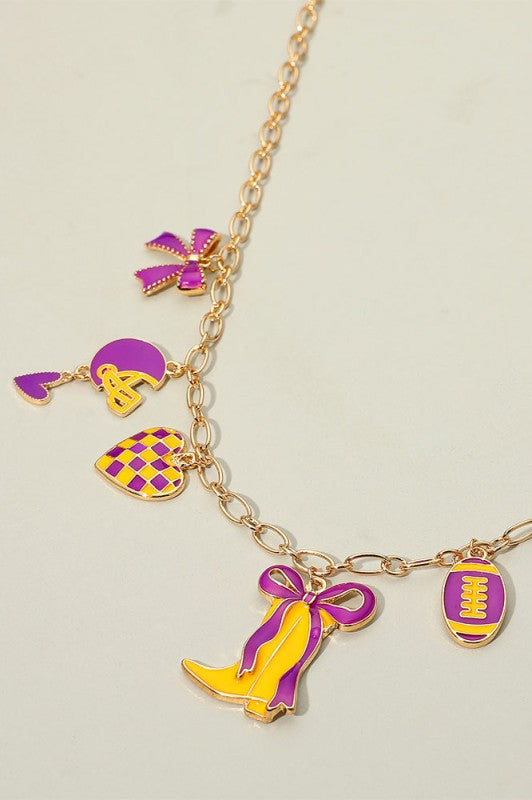 Gameday Football Charm Necklace