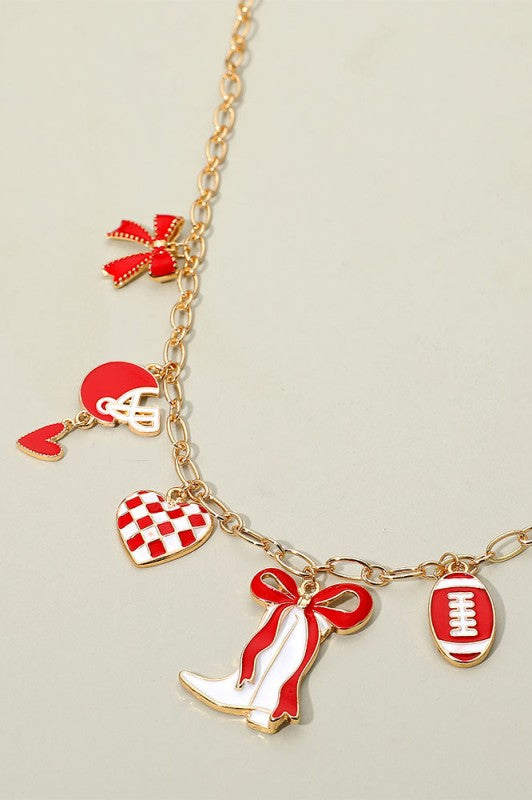Gameday Football Charm Necklace