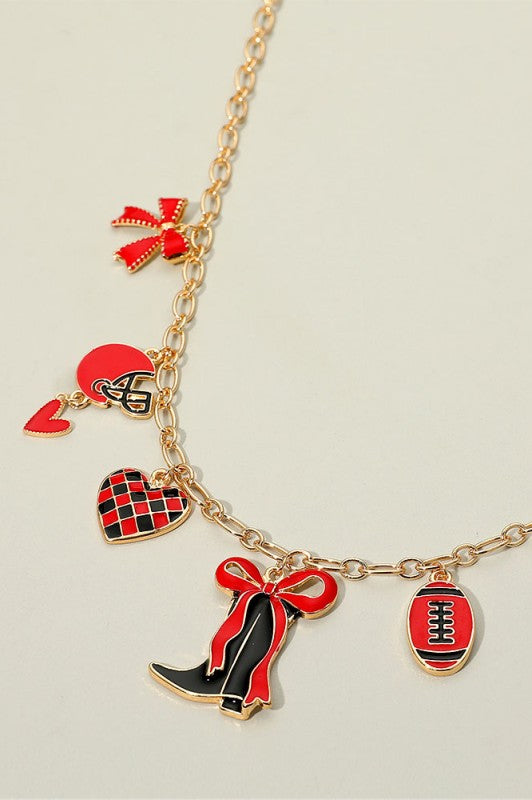 Gameday Football Charm Necklace