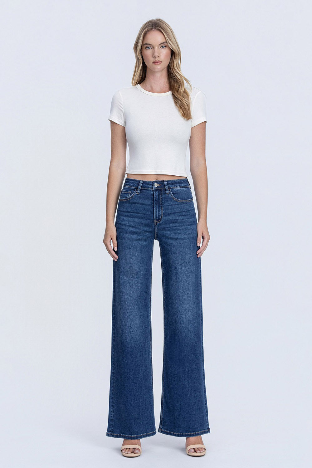 VERVET by FLYING MONKEY  Super High Rise Super Soft Wide Leg Jeans