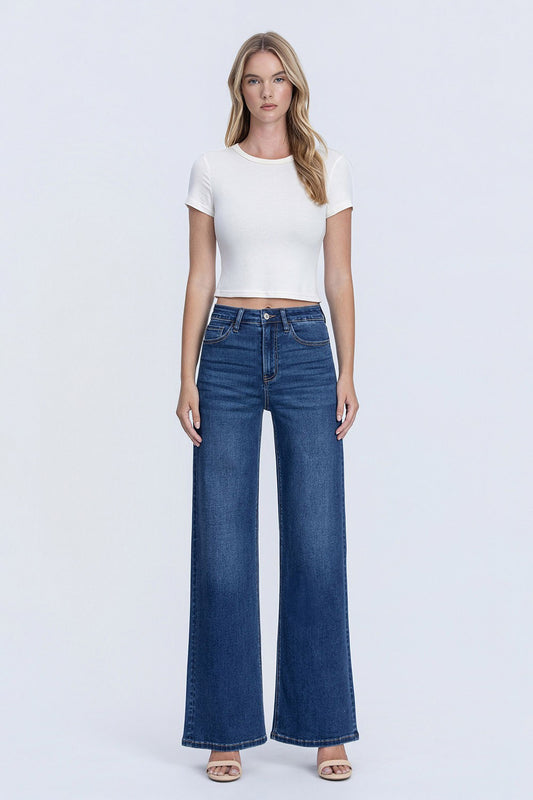 VERVET by FLYING MONKEY  Super High Rise Super Soft Wide Leg Jeans