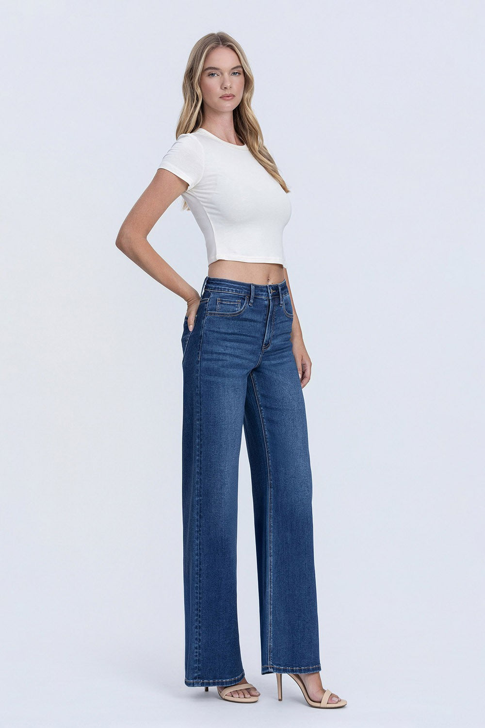 VERVET by FLYING MONKEY  Super High Rise Super Soft Wide Leg Jeans