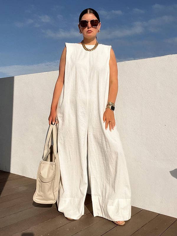 r Sleeveless Wide Leg Jumpsuit