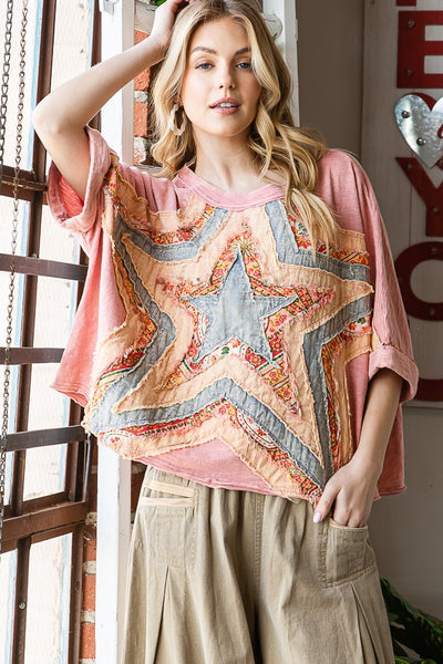 Quilted Star Short Sleeve Top