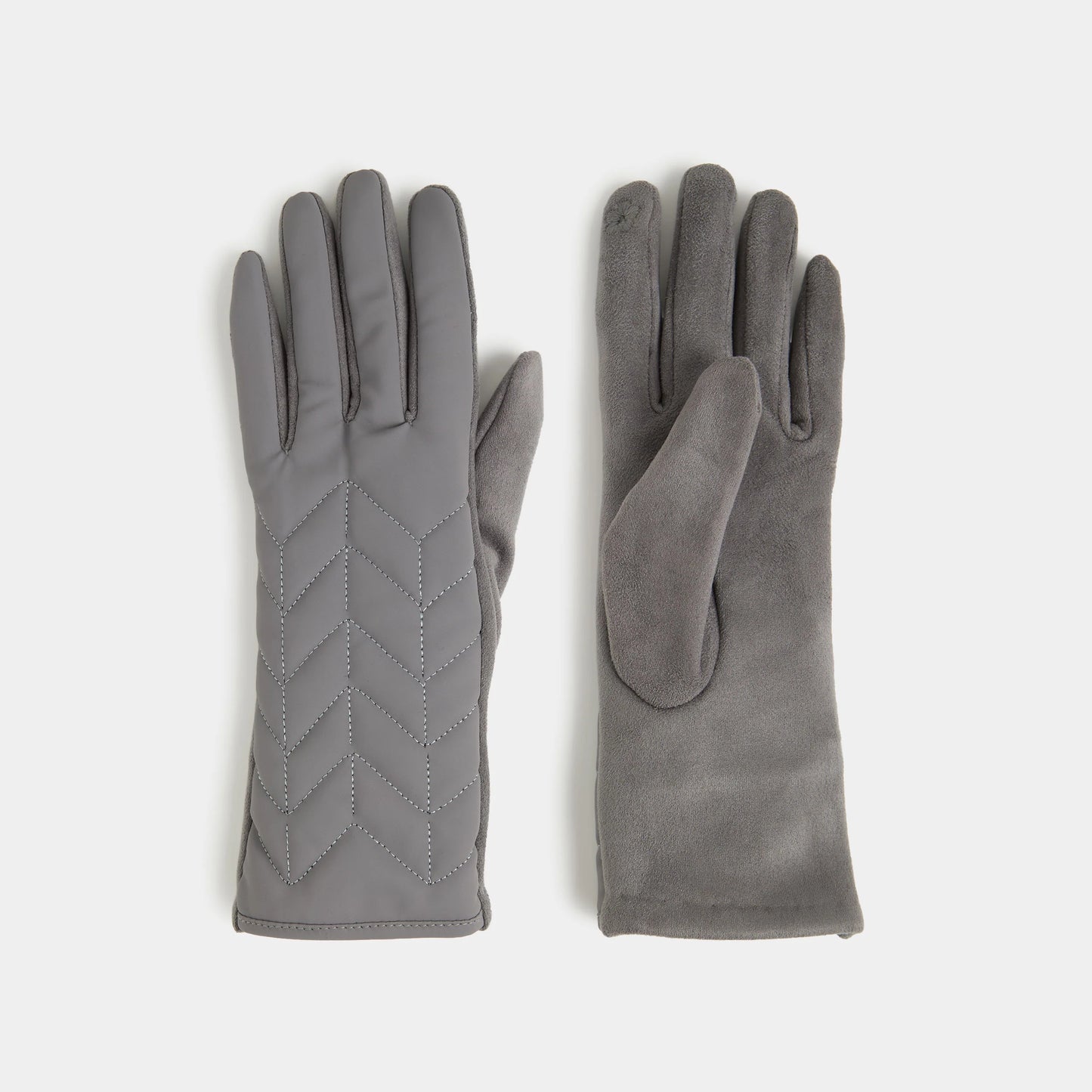 Matte Chevron Puffer Touchscreen Gloves