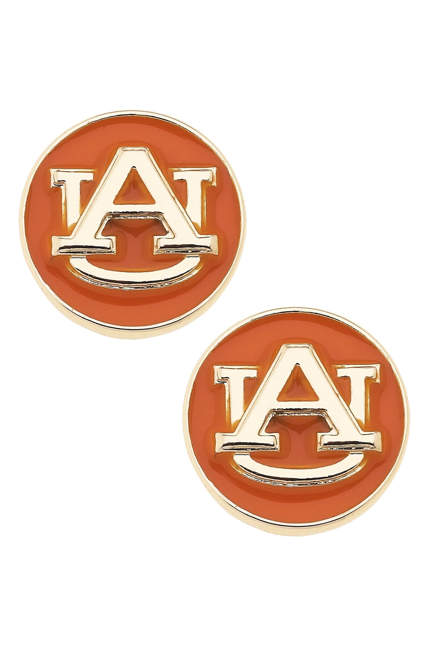 Logo Circle Stud Earrings