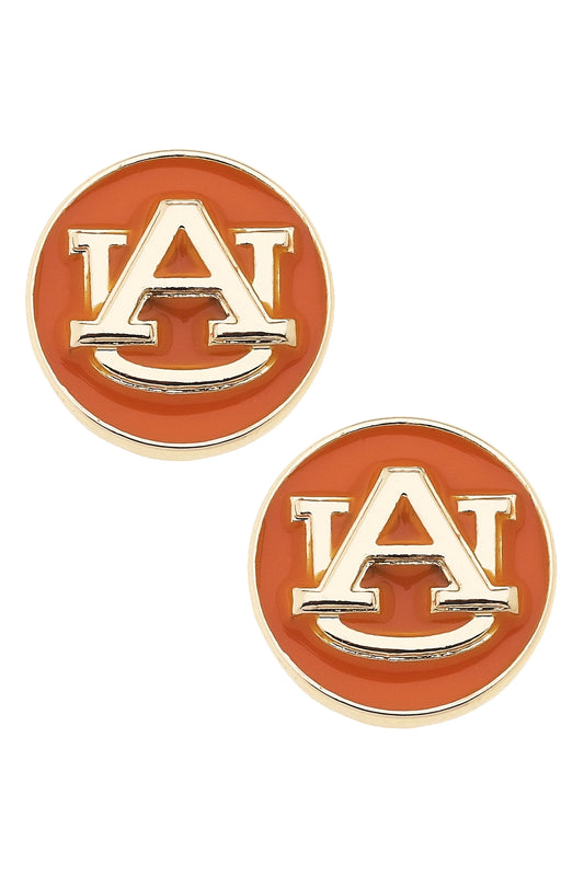 Logo Circle Stud Earrings