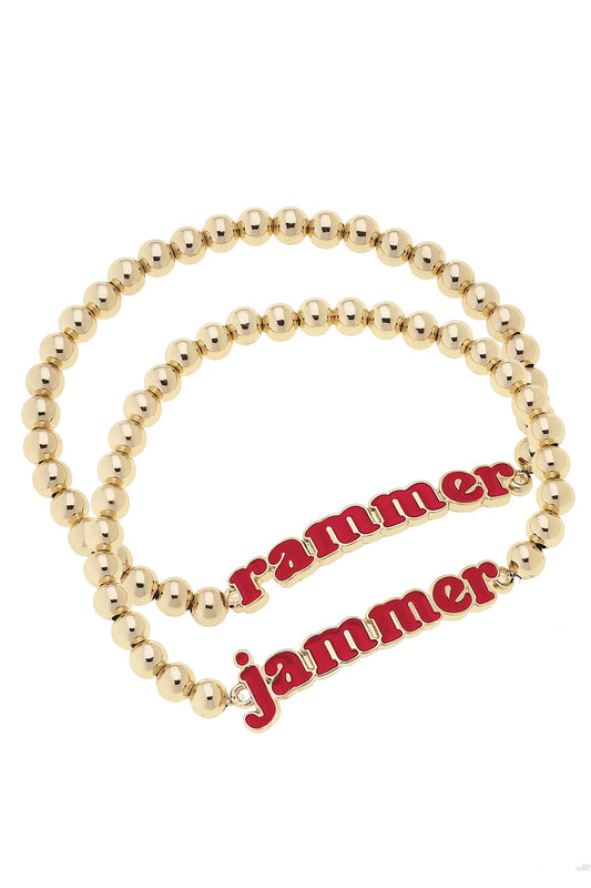 Alabama Crimson Tide Slogan Ball Bead Bracelet Set of 2