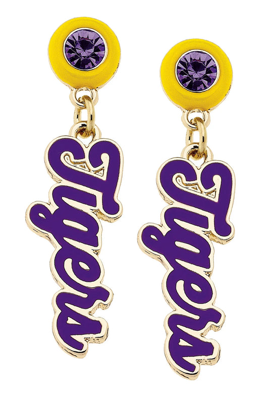 LSU Tigers Autograph Enamel Earrings in Purple