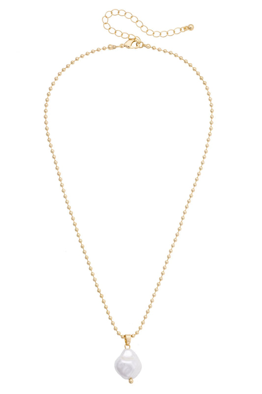 Rachel Pearl Drop Necklace in Ivory