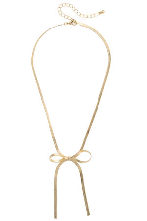 Andy Looped Bow Necklace in Shiny Gold 27406N-GD