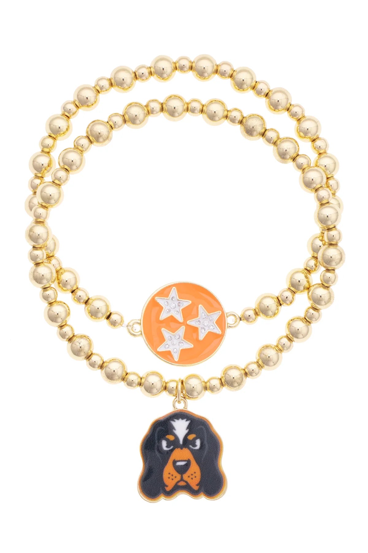 Tennessee Vols Ball Bead Bracelet Set of 2