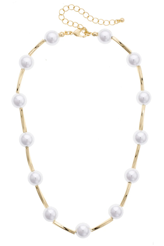 Simone Pearl Linked Necklace in Ivory