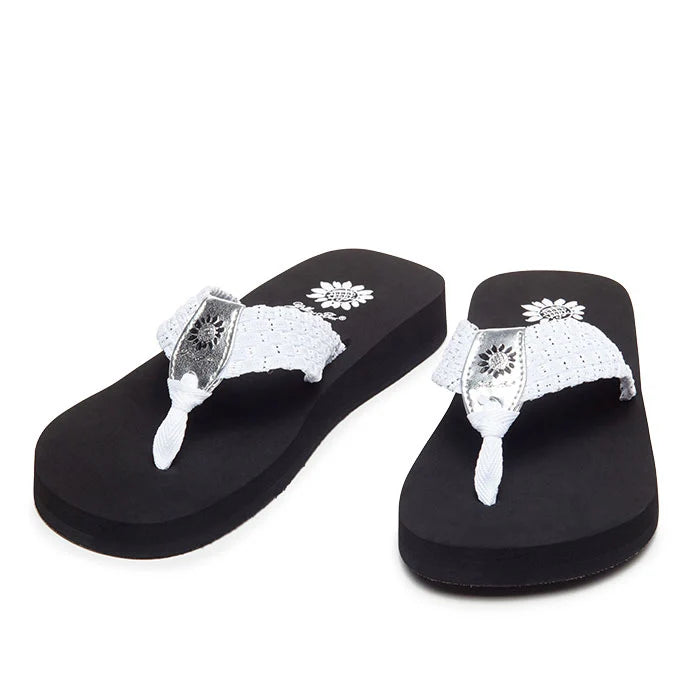 Yellow Box White Silver Soleil Flip Flop