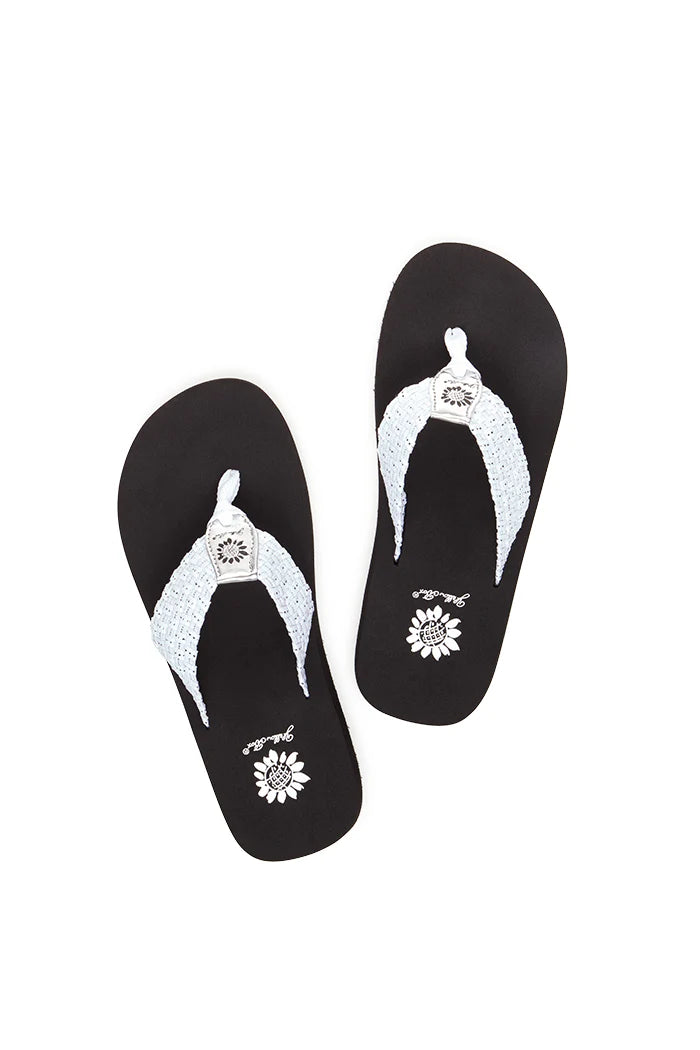 Yellow Box White Silver Soleil Flip Flop