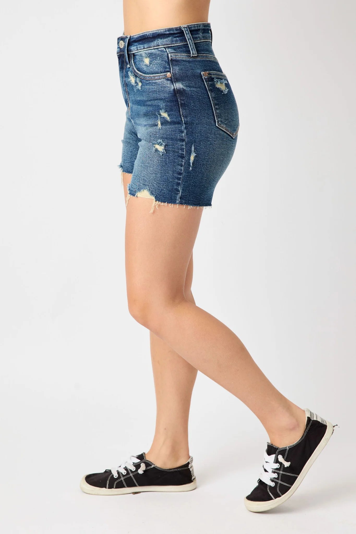 Judy Blue High Waist Mild Destroy Cuff Shorts