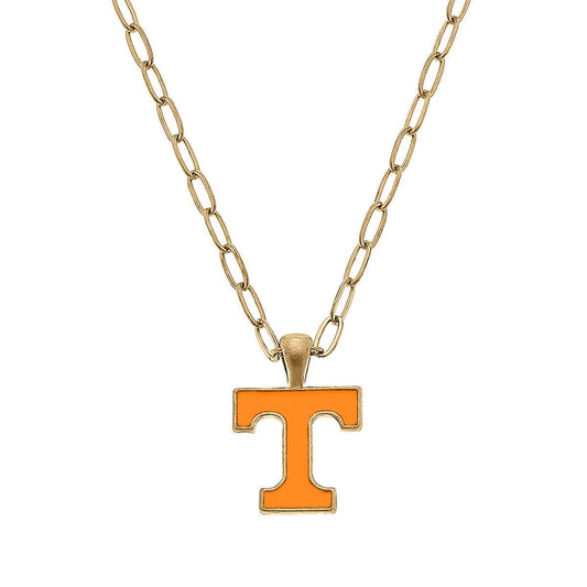 Canvas Style - Tennessee Volunteers Enamel Pendant Necklace in Orange