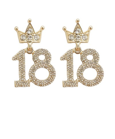 Birthday Age Rhinestone Earrings