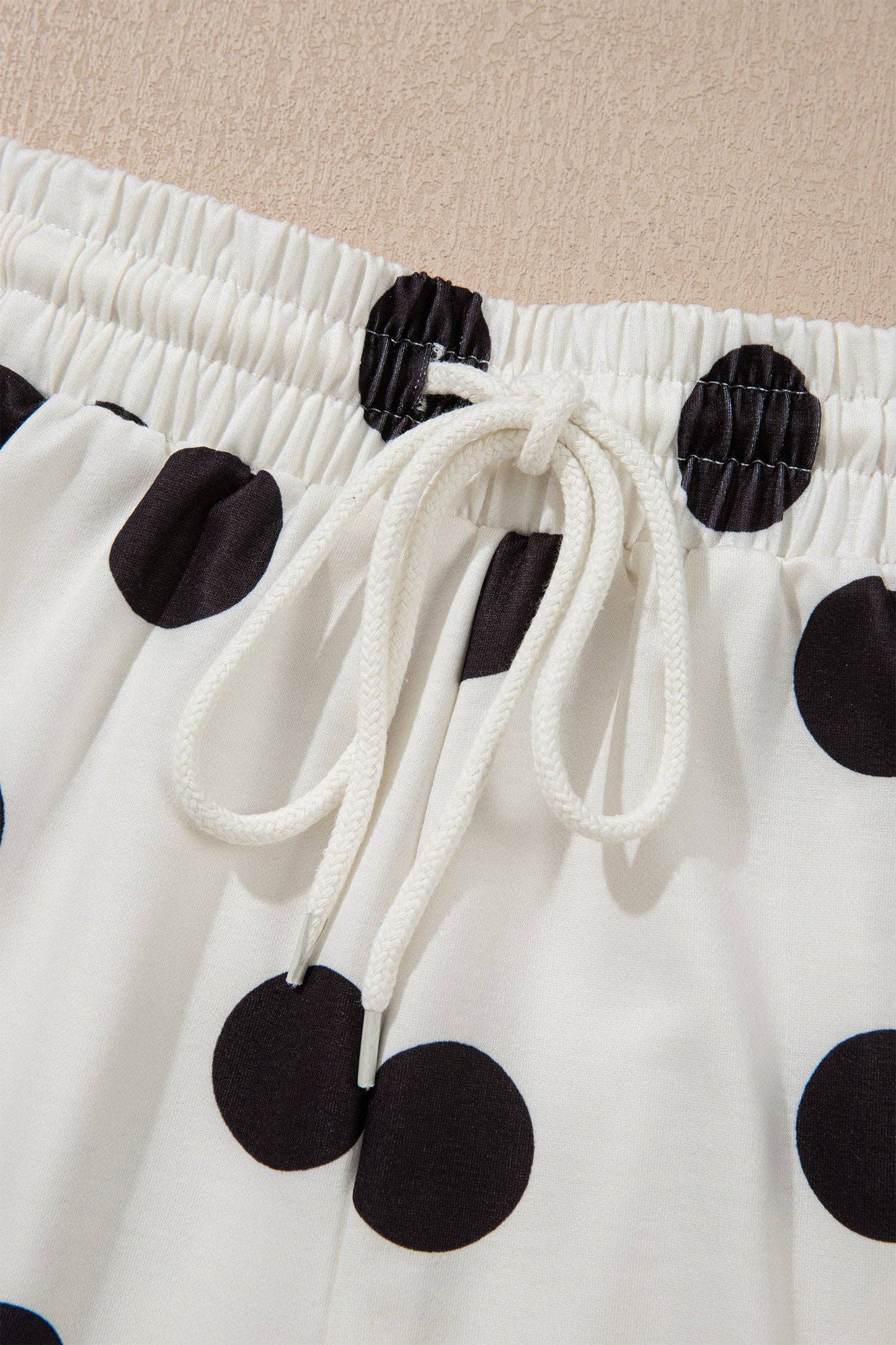 Black Polka Dot Print Short Set