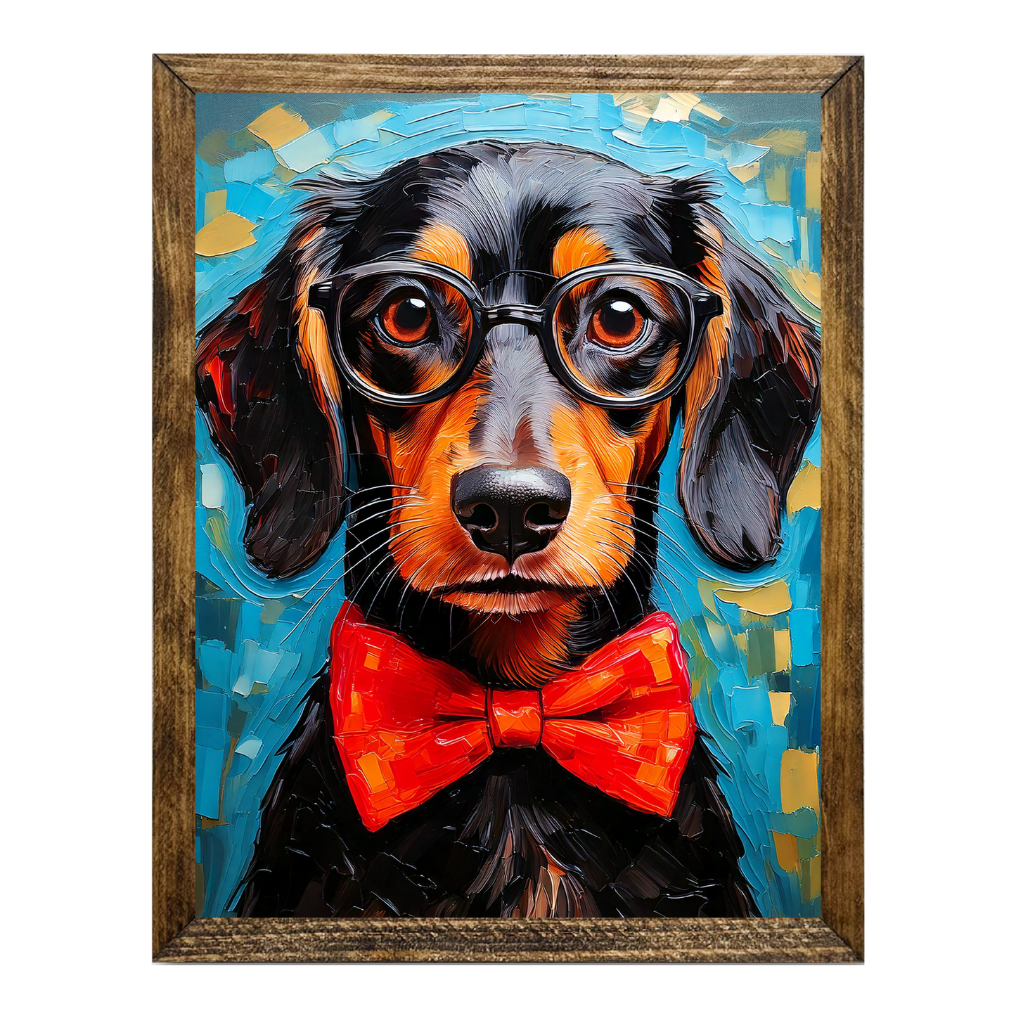 Jarmz Designs - ARTISTIC SERIES TIMBERLAND- ANIMALS WITH GLASSES BLK DACH: 9"x11"