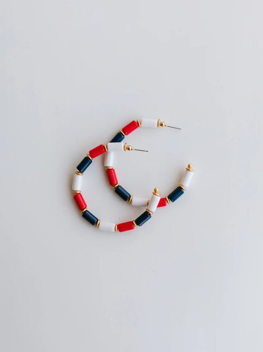 Cara Earrings | Red + Blue
