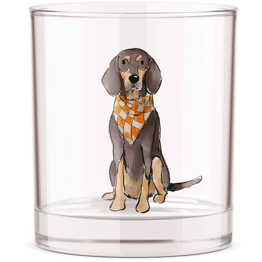 Barrel Down South - Bluetick Coonhound Sitting Rocks Glass