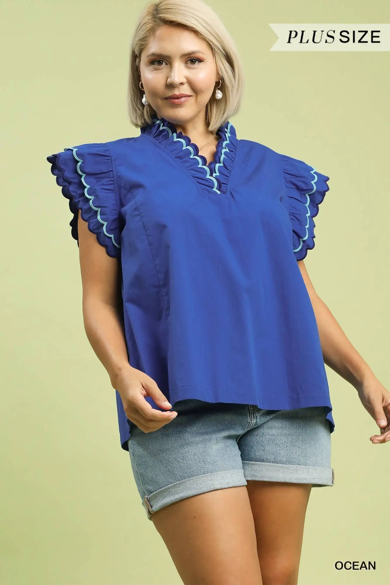 Scalloped Collar Blouse