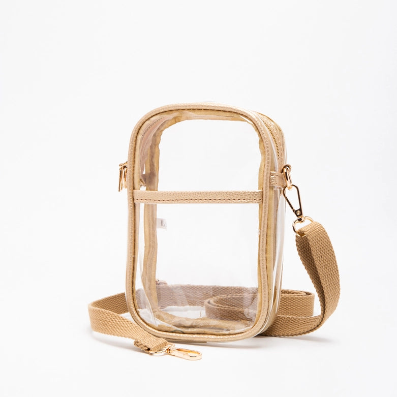 Clear Gold Stadium Mini Square Bags