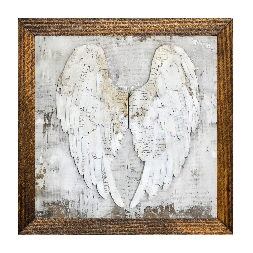 Jarmz Designs - TIMBERLAND FRAME "BLESS YOUR HEART SERIES" ANGEL WINGS 3: 16"x16"