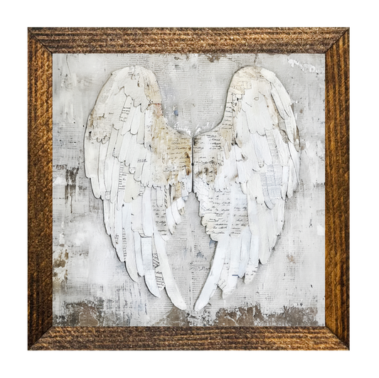 Jarmz Designs - TIMBERLAND FRAME "BLESS YOUR HEART SERIES" ANGEL WINGS 3: 16"x16"