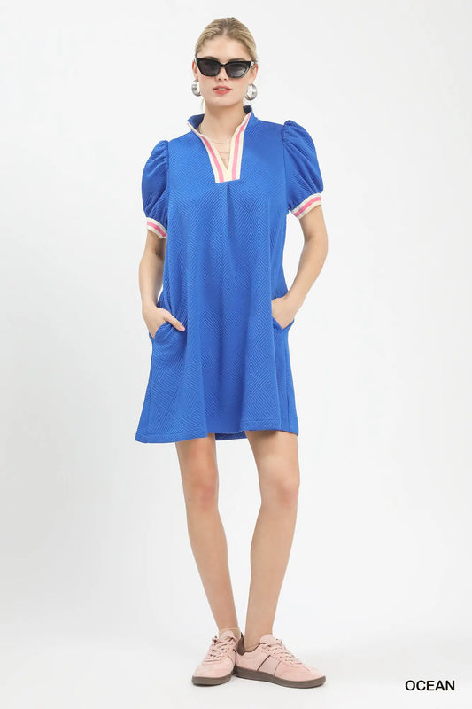 Ocean Jacquard Stripe Dress