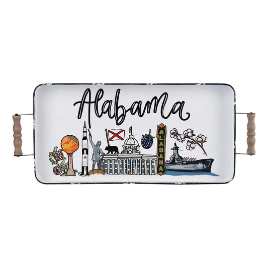 State of Alabama Enamel Tray