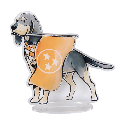 Barrel Down South - Bluetick Coonhound Carrying Flag Acrylic Standee