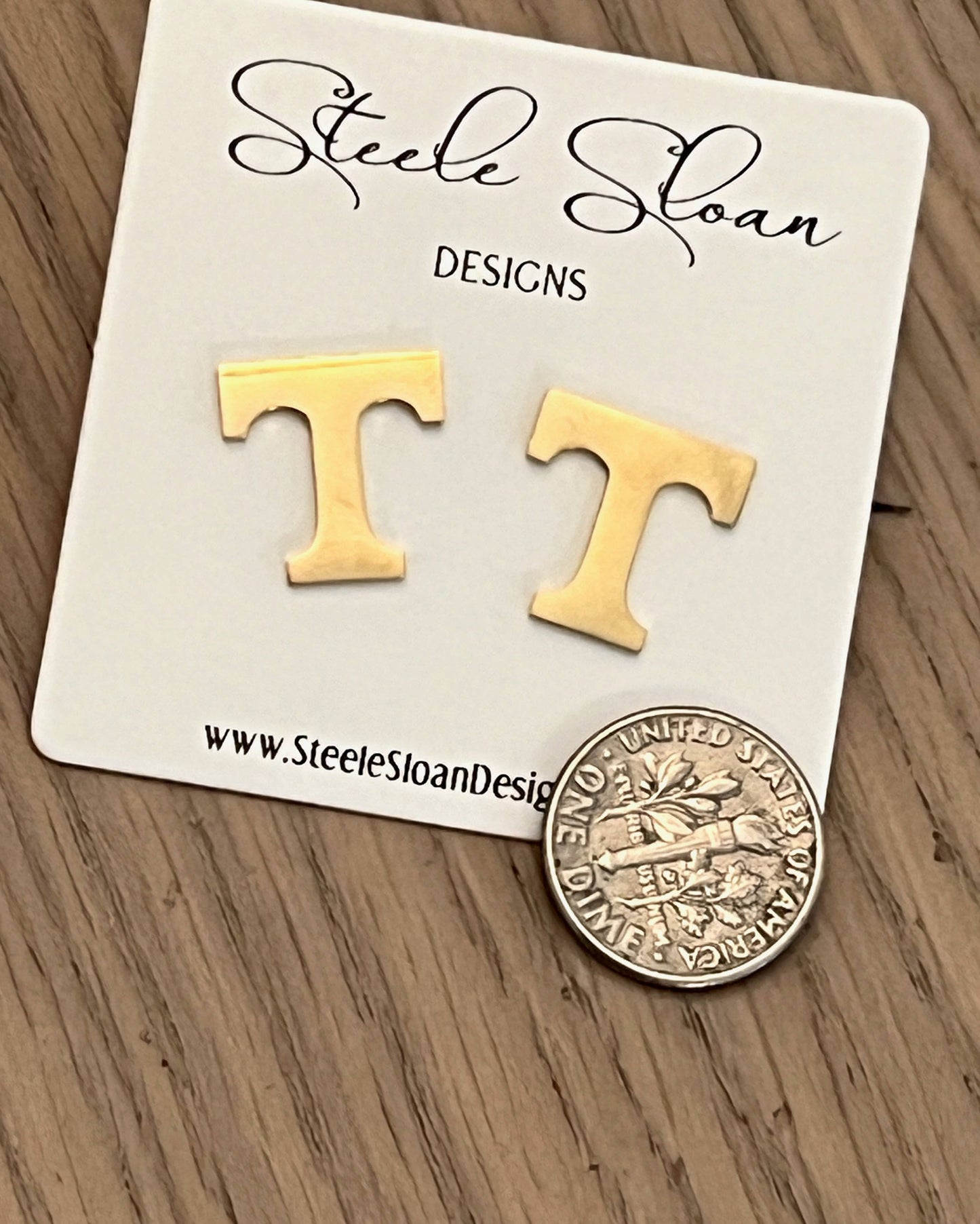 University of Tennessee T Earrings - Hypoallergenic