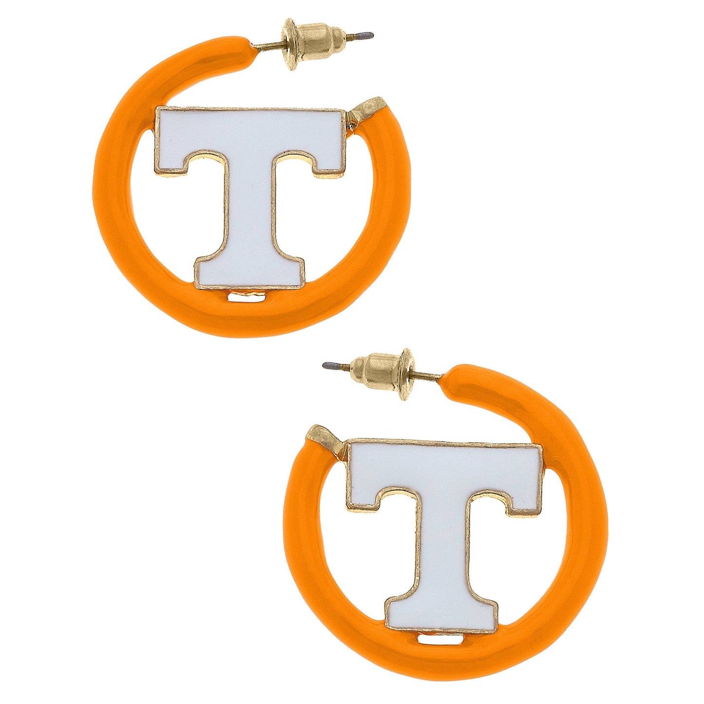 Canvas Style - Tennessee Volunteers Logo Enamel Hoop Earrings