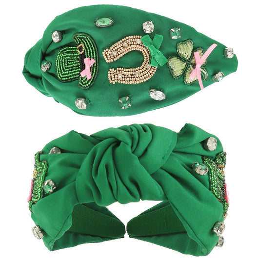 Sophia Collection - St. Patrick's Theme Top Knotted Headband : Green