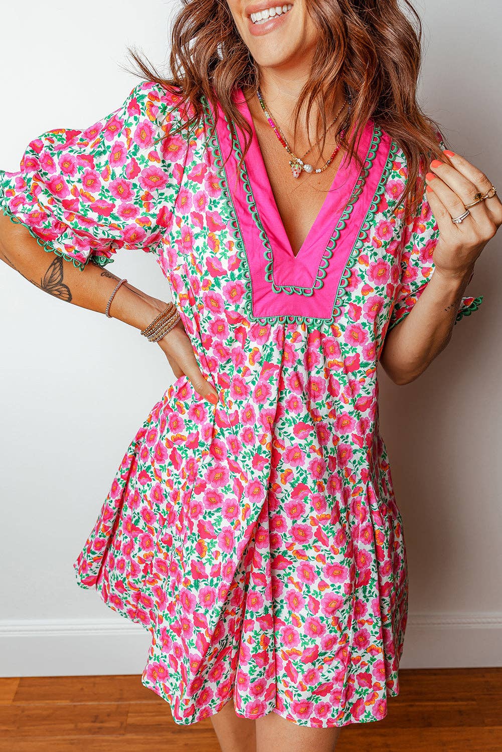 Pink Floral Dress