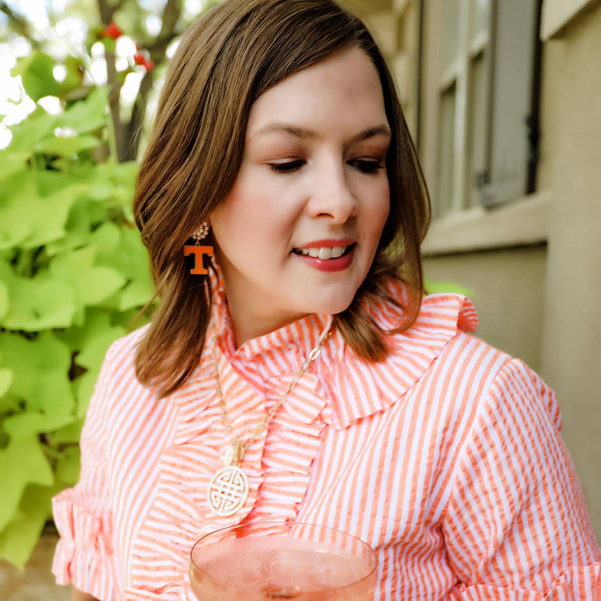 Canvas Style - Tennessee Volunteers Pearl Cluster Enamel Drop Earrings