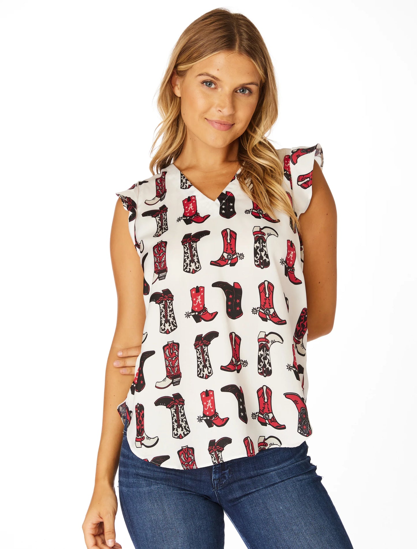 The Alabama Boots Ruffle Tank