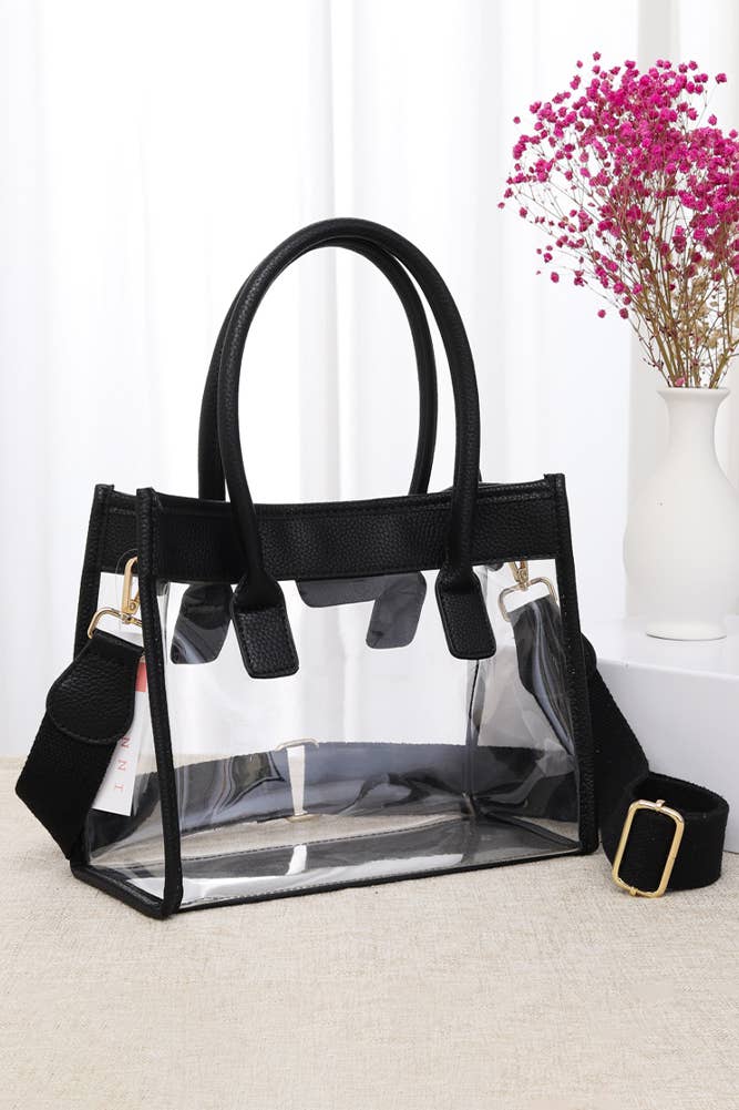 Hana - Color Trim Clear Hand Bag